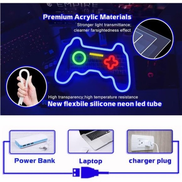 Game Pad Neon Signs for Wall Decor, Neon Lights for Teen Room Decor, Gamer Stuff - Picture 2 of 6